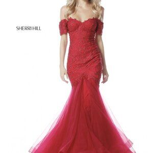Sherri Hill Style 51565, Prom Dress NWT Size 12, Wine color